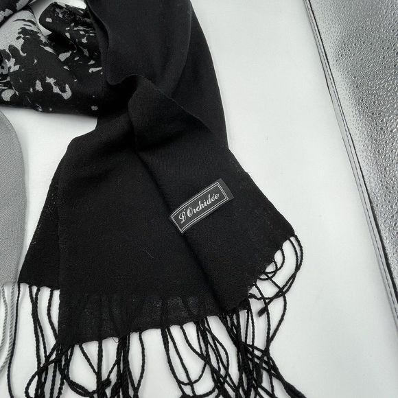 Women Wool Scarf Lady Fringe Shawl Pashmina Style Scarves L’ Orchidee - Picture 5 of 11